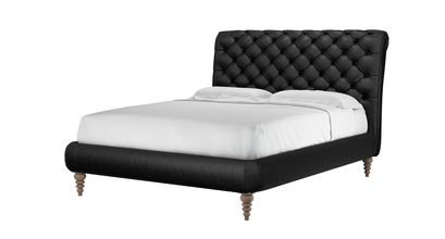 Knightsbridge (No Footboard) King Bed in Smoke Soft Leather - sofa.com