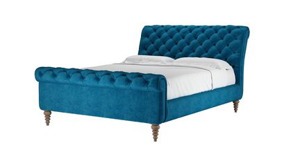 Knightsbridge King Bed in Scuba Smart Velvet - sofa.com