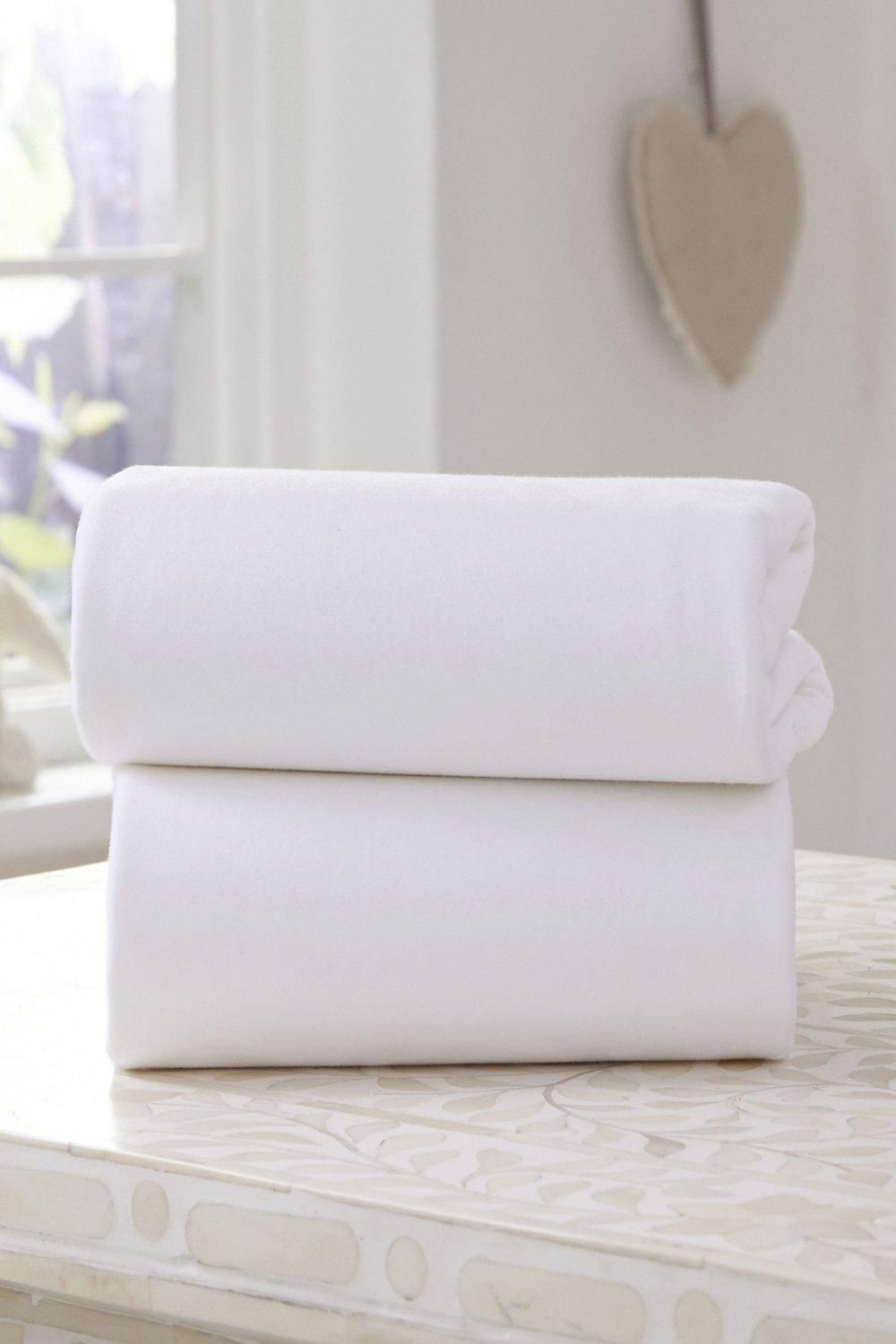 Clair De Lune 'Fitted Sheet Twin Pack' in White