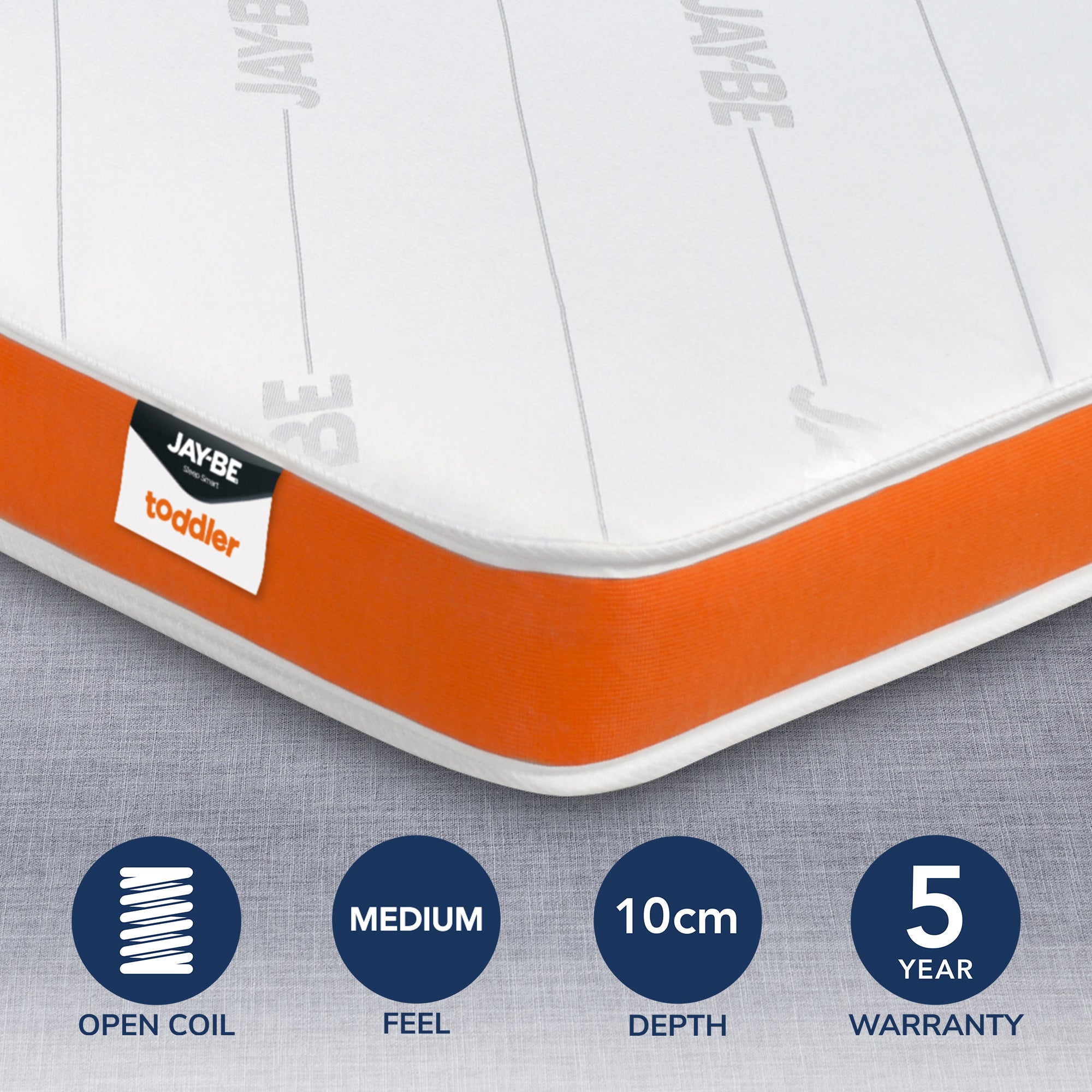 JayBe Toddler Medium Foam Free Pocket Sprung Mattress White