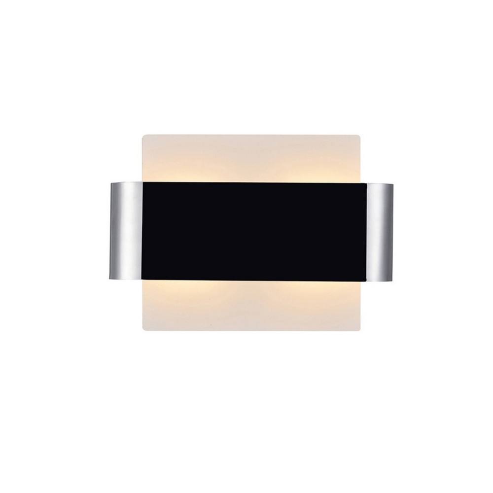 Netlighting Damo Flush Wall Light 2 Light G9 White Base Chrome Centre Band in Grey