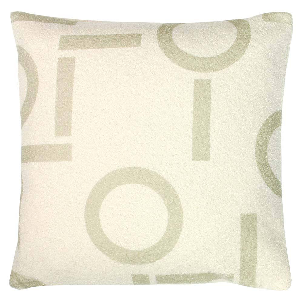 Furn Shearling Circa Geometric Fleece Cushion in Taupe