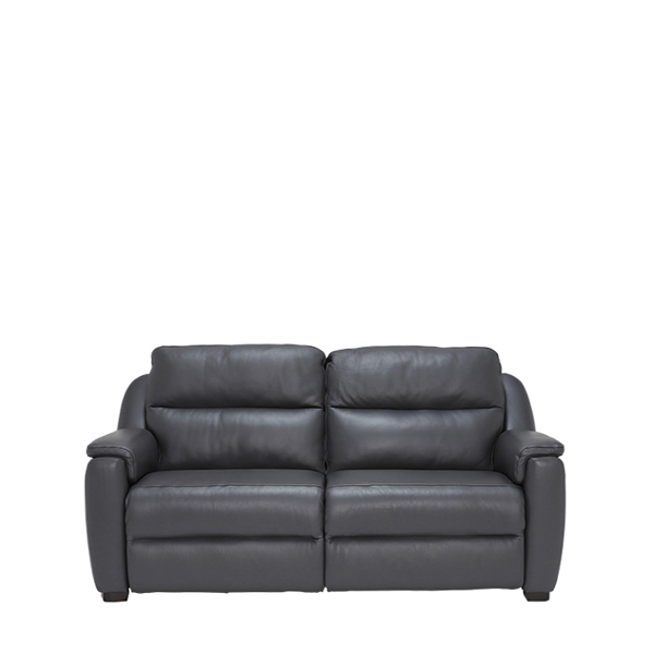Strauss Grey Leather Recliner Loveseat  - Barker & Stonehouse