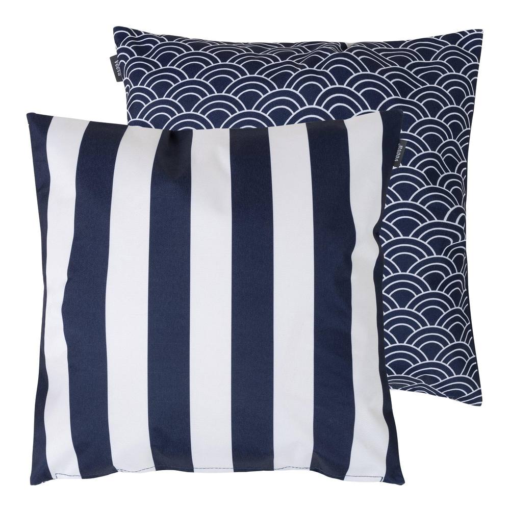 icon Deck Stripe Set of 2 Navy Blue Outdoor Cushion