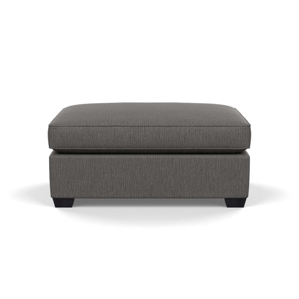 Heal's Torino Footstool Smart Linen Mix Grey Black Feet