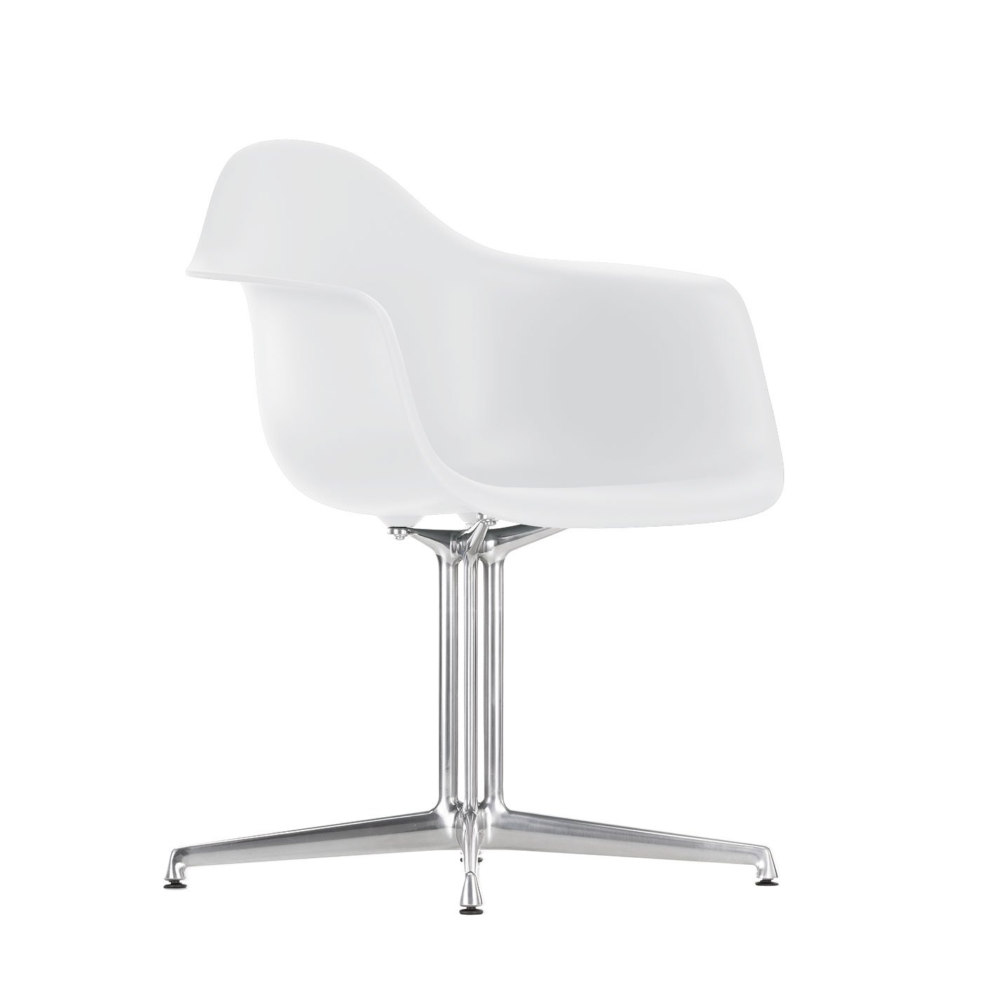 Vitra Eames PACC Armchair New Height White Alumimium Base Hard Floor Castors