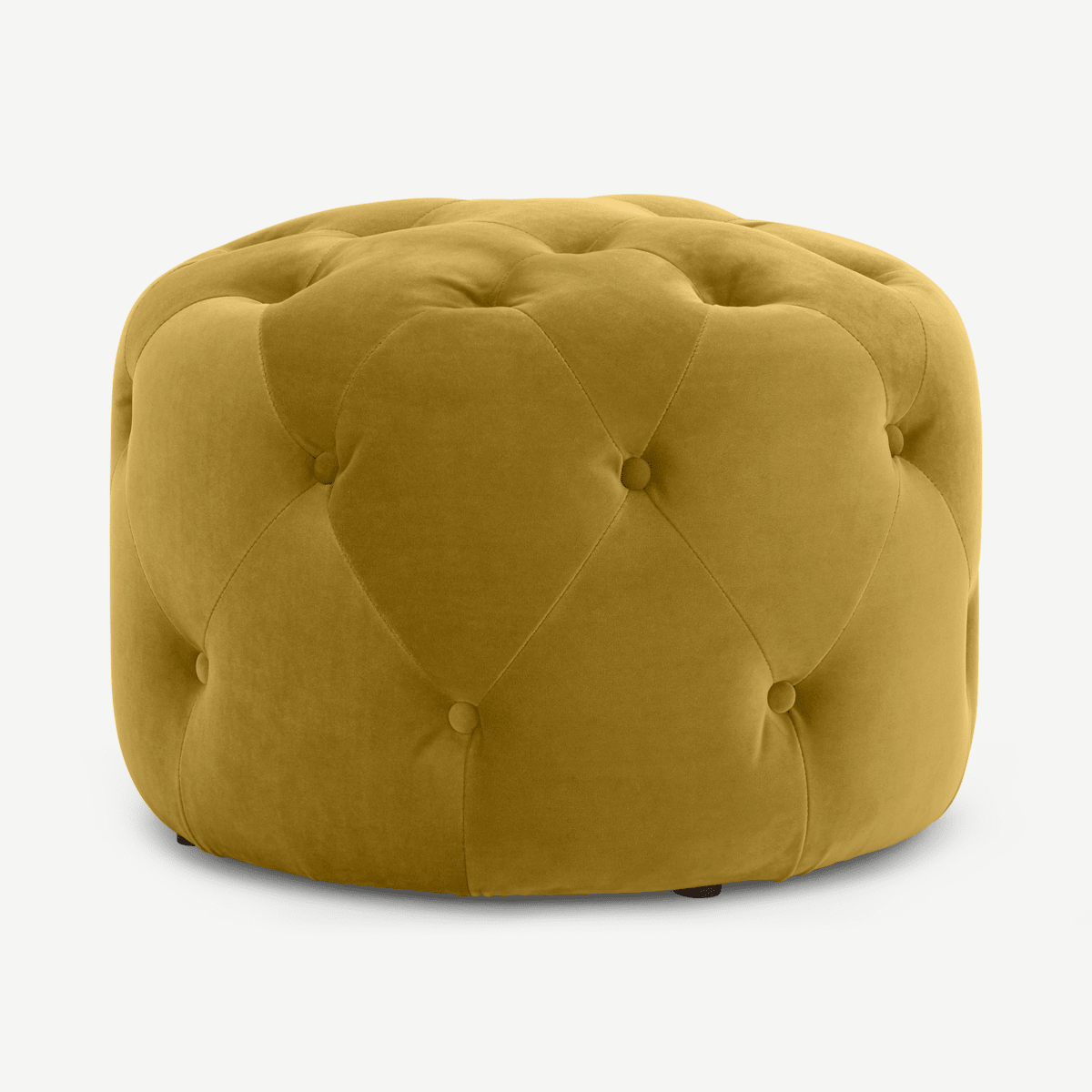 Hampton Small Round Pouffe, Vintage Gold Velvet