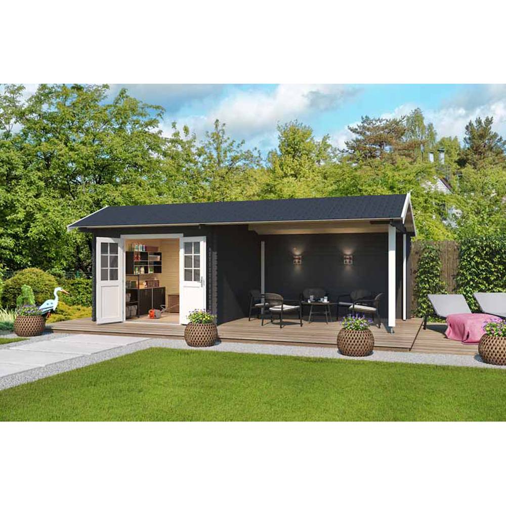 Lasita Maja Ltd New York-Log Cabin, Garden Room, Home Office - L720xW389.3xH273.6 cm in Light Brown 4
