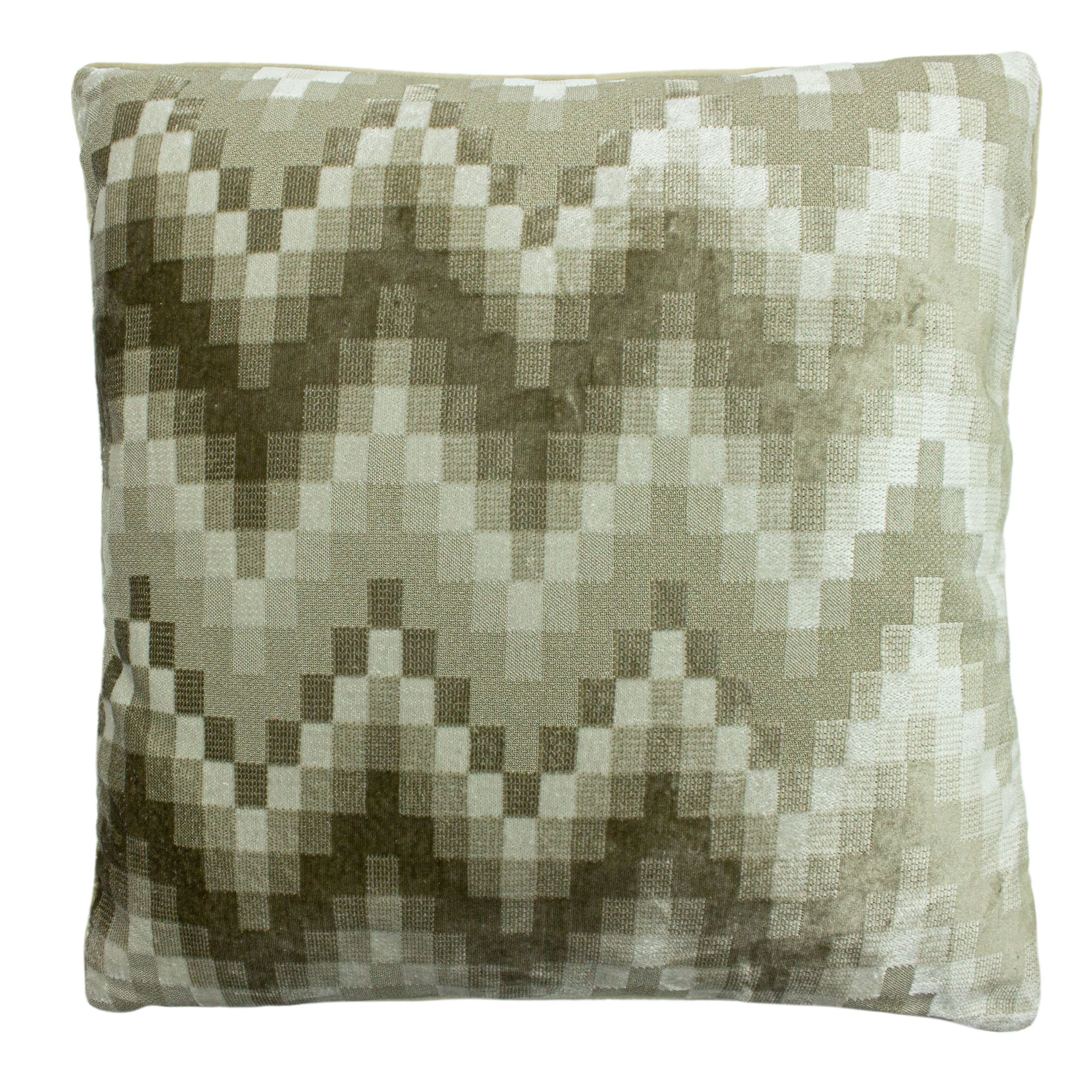 Paoletti Broadway Woven Zig Zag Cushion in Natural