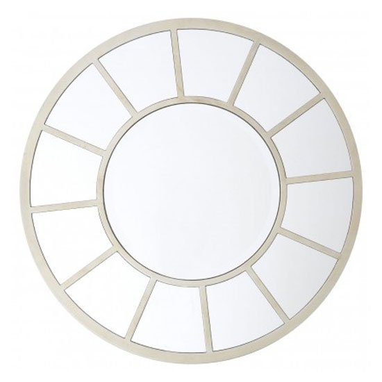 Tiffani Round Wall Bedroom Mirror In Silver Frame