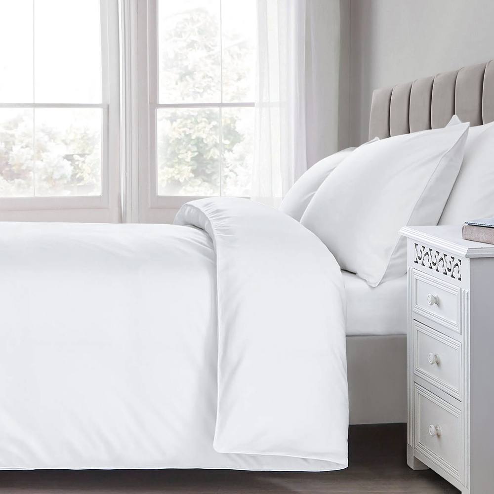 Sweet Dreams T200 Percale Cotton Duvet Cover in White