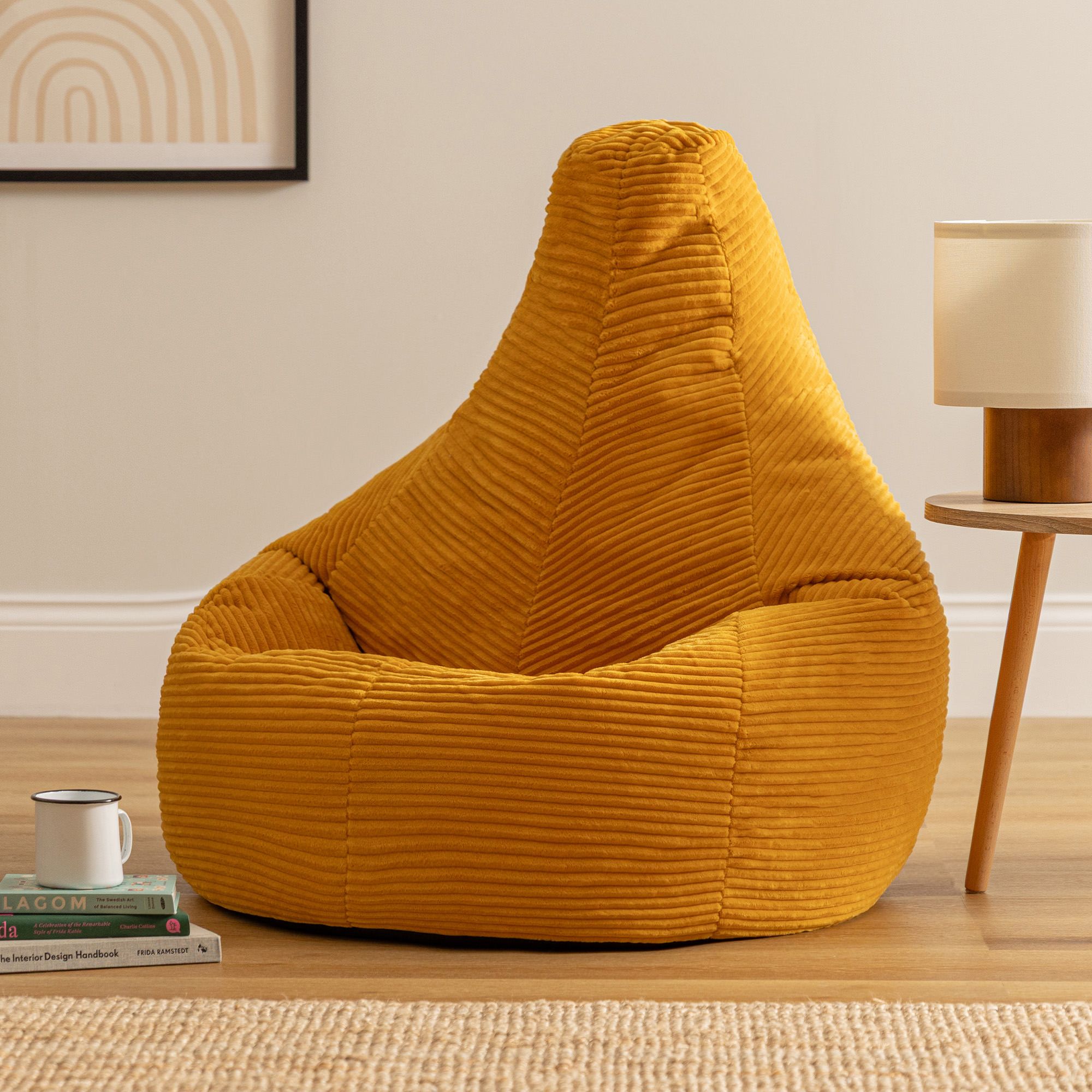 icon Dalton Medium Bean bag, Corduroy in Yellow