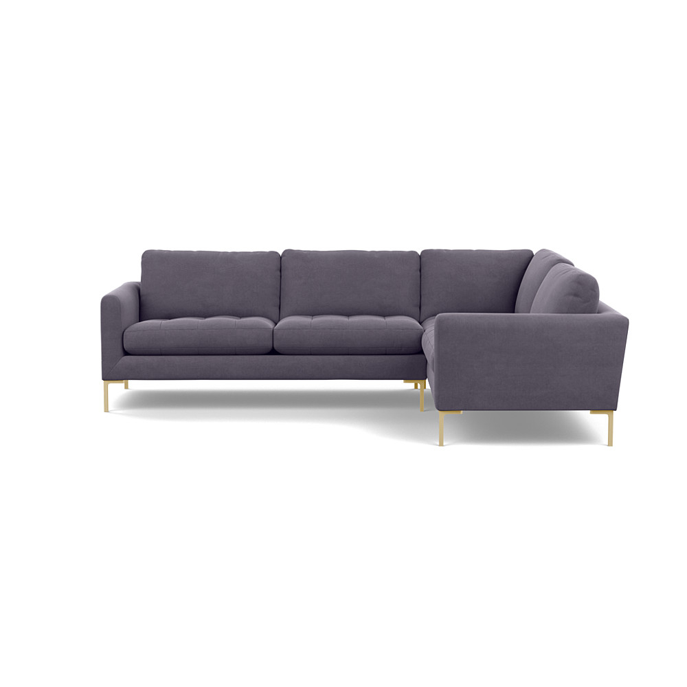 Heal's Eton Right Hand Facing Corner Sofa Linen Shadow Brass Feet