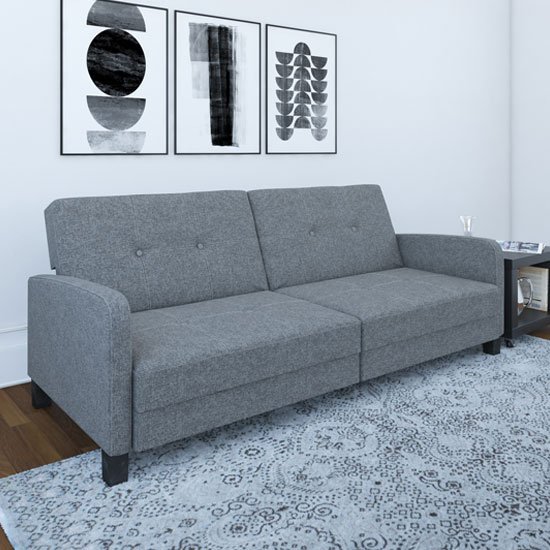 Boston Linen Sofa Bed In Grey