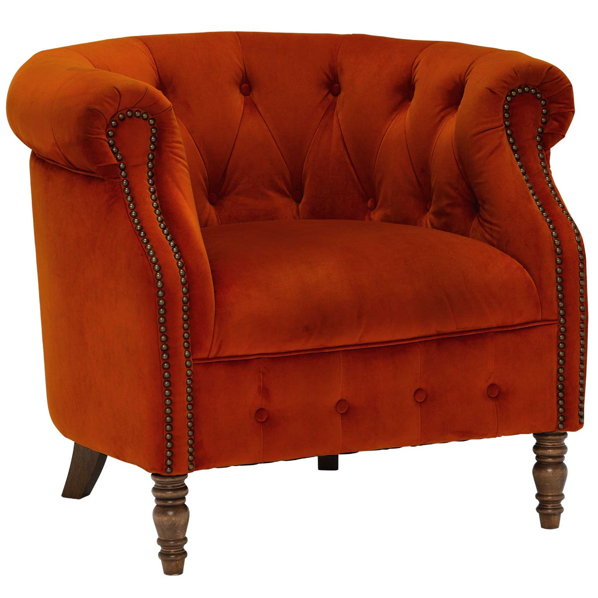 Ollena Velvet Chair, Plush Marmalade