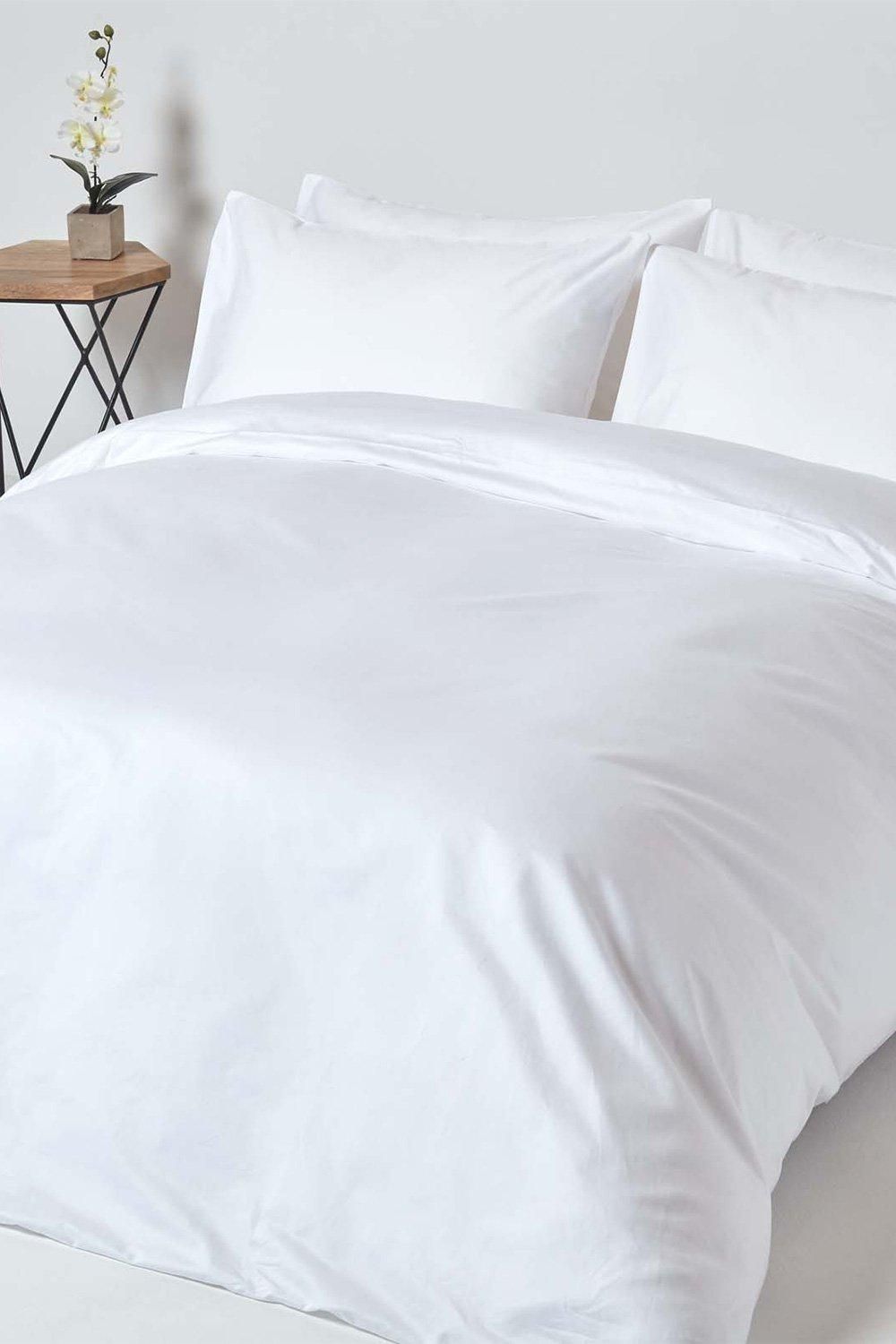 Homescapes Egyptian Cotton Duvet Cover with Pillowcase 1000 TC in White