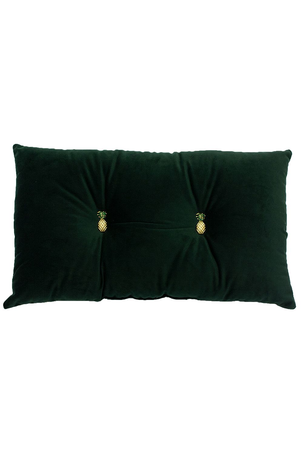 Paoletti Pineapple Jewelled Velvet Cushion in Emerald