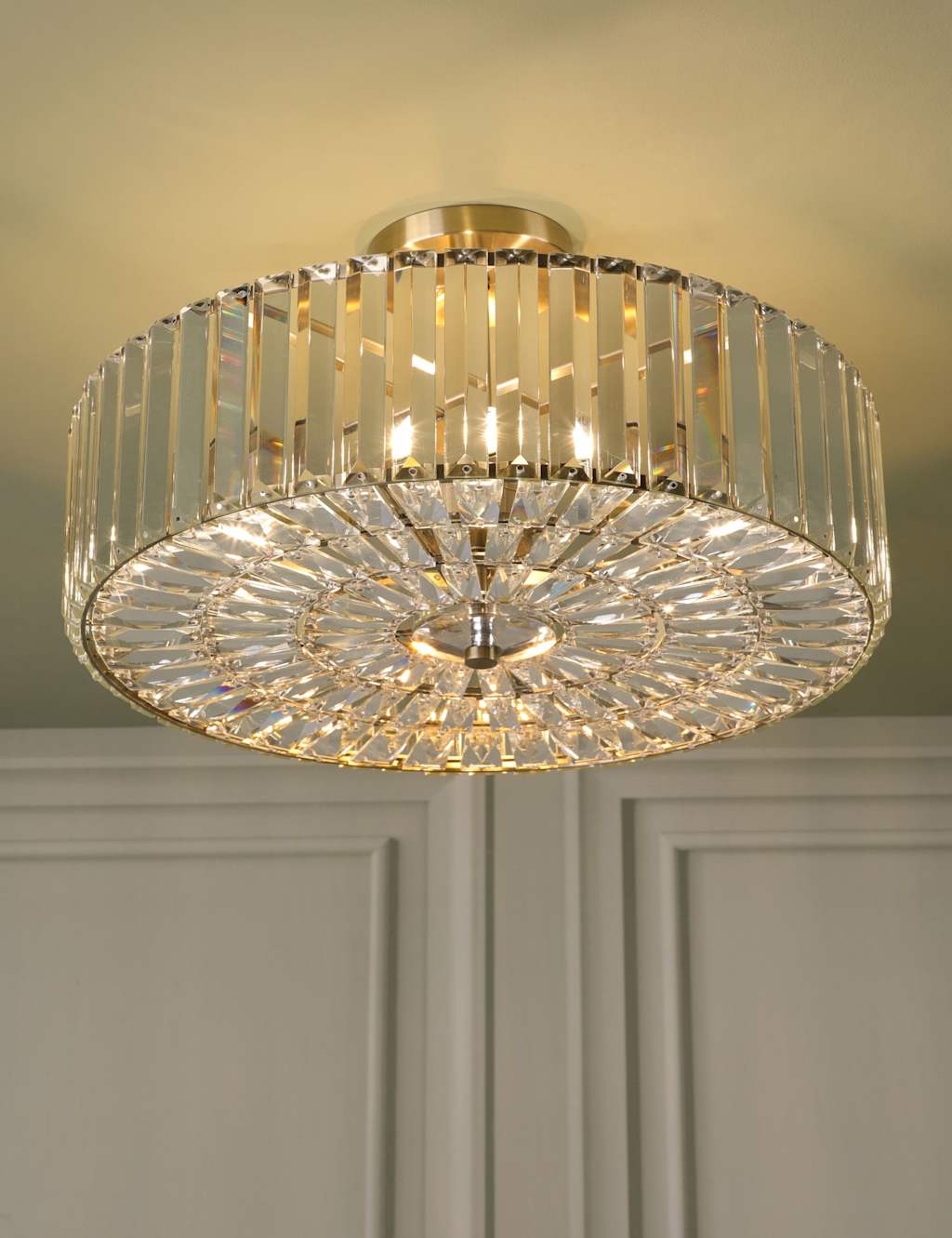 Laura Ashley Fernhurst Semi Flush Ceiling Light Antique Brass