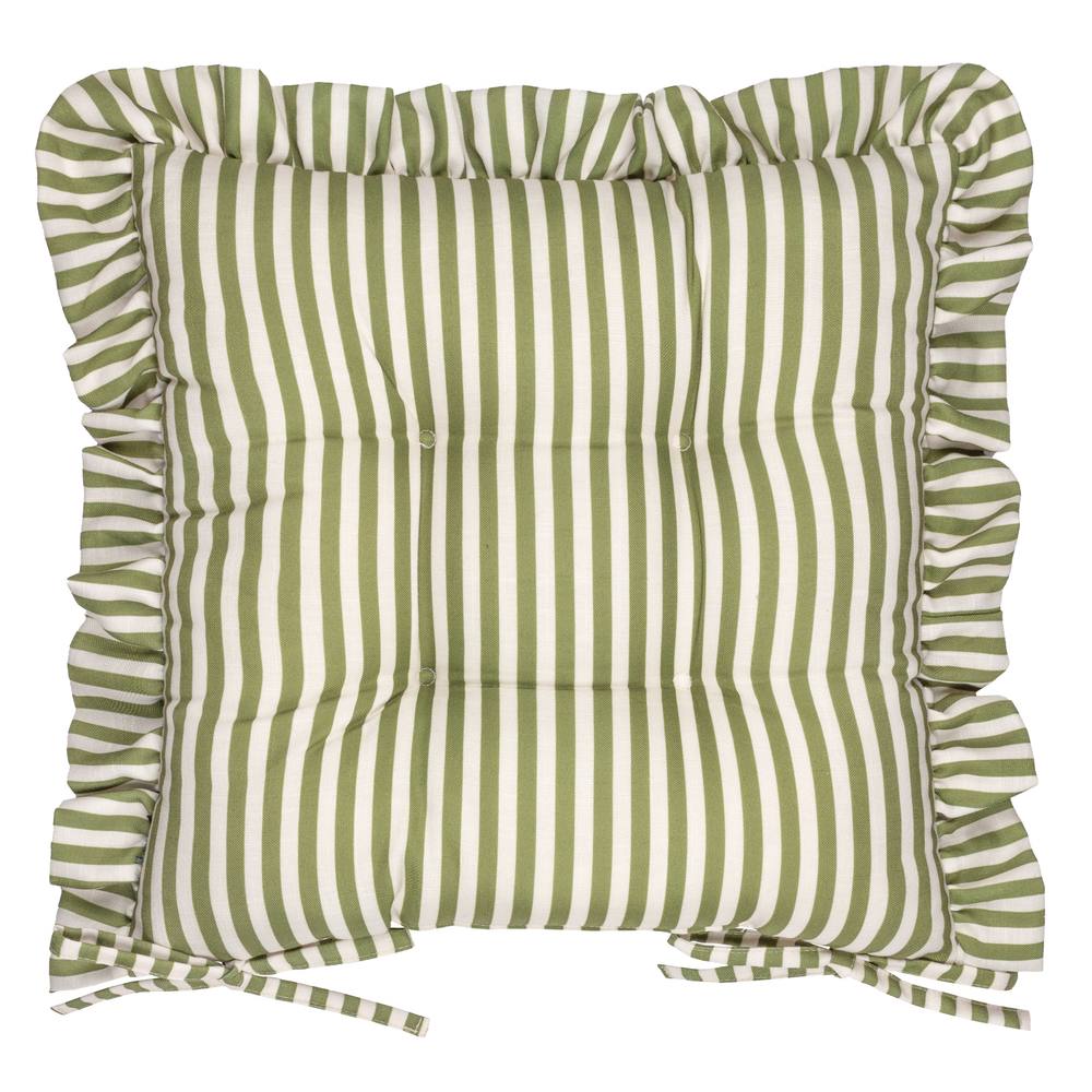 Wylder Millie Ruffle 2 Pack Indoor/Outdoor Seat Pads in Green 3