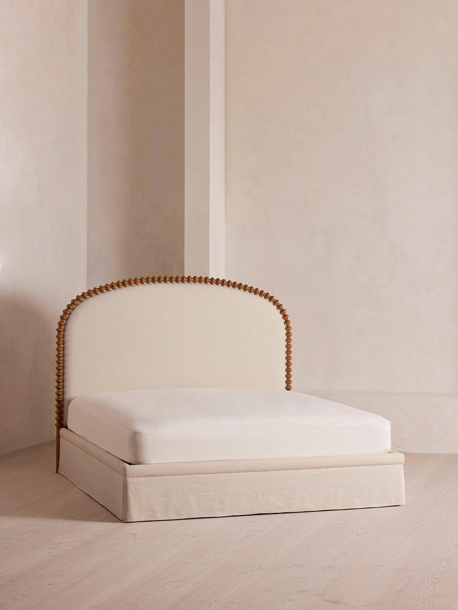 Mika Bed, Superking, Linen, Bisque