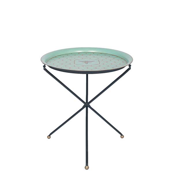 Honeycomb Foldable Tray Table  Blue  Gold and Black