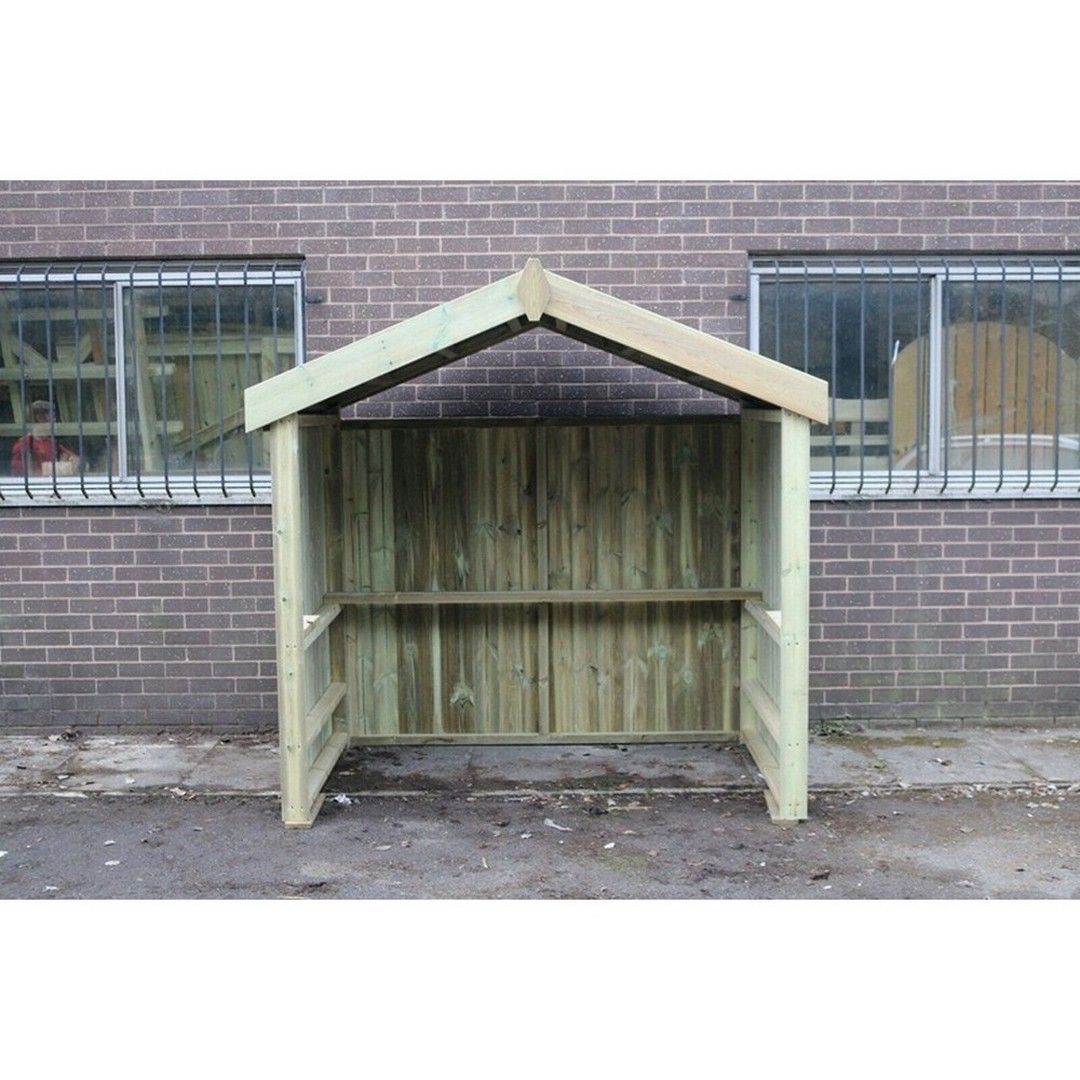 Churnet Valley Garden Furniture Ltd XL Smoking Shelter with Apex Roof - Timber - Minimal Assembly Required in Brown