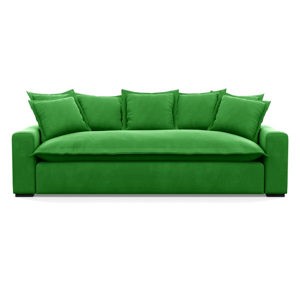 Heal's Brompton 4 Seater Sofa Varese Velvet Emerald Black Feet