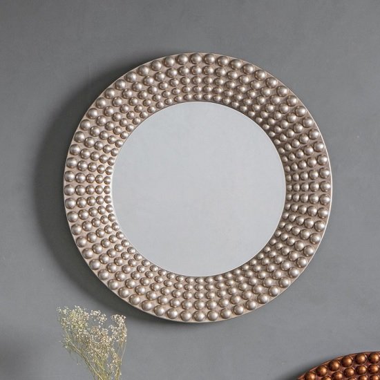 Gravois Contemporary Wall Mirror Round In Silver