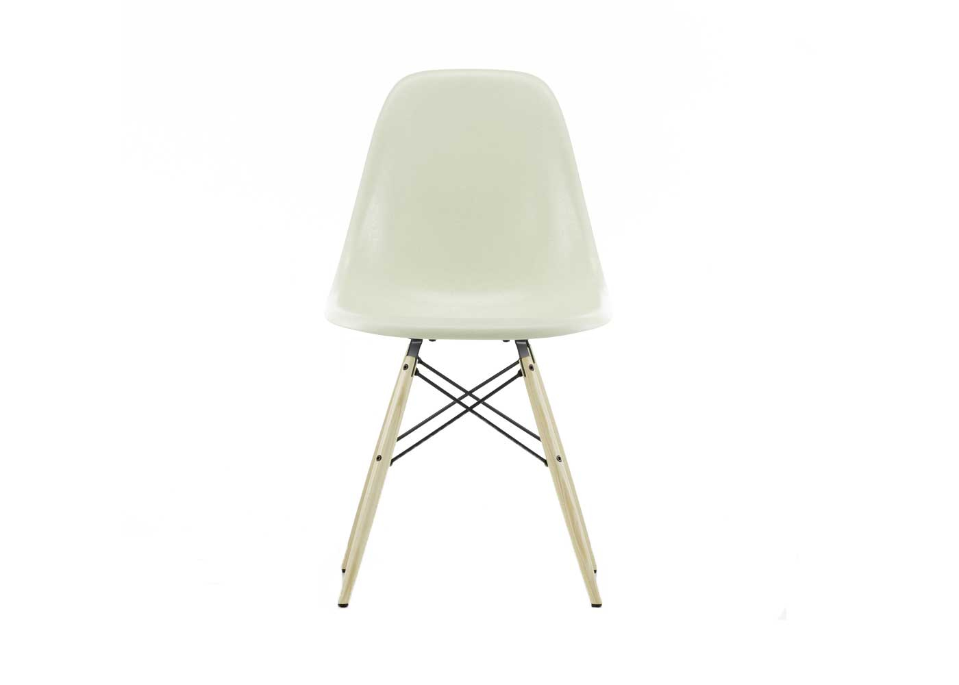 Vitra Eames Fibreglass Chair DSW Eames Parchment 65 Ash Honey Tone 05 Glides