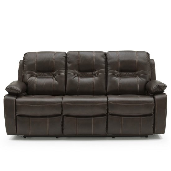 Dorchester Recliner 3 Seater Sofa In Brown Faux Leather