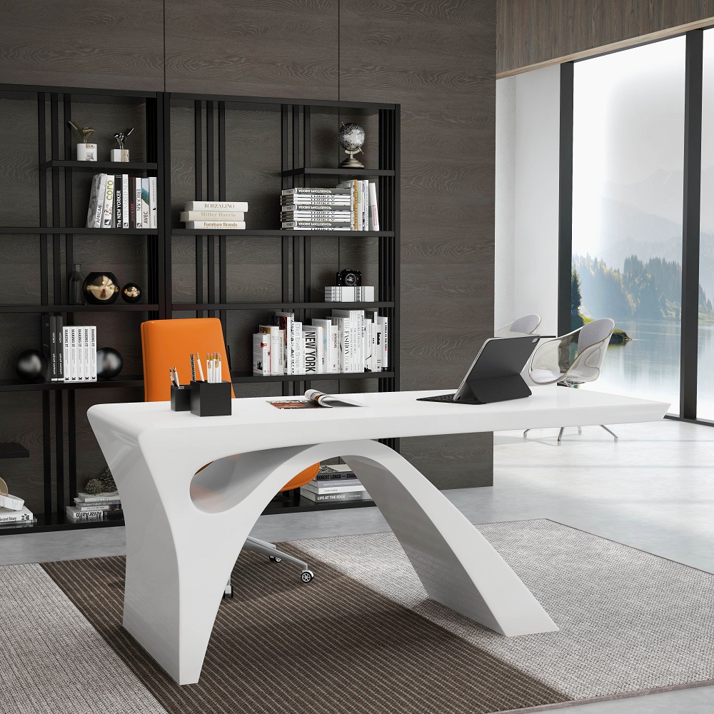 Executive Office Desk with Design Pedestal Base White Office Furniture Rectangular (1400mm)