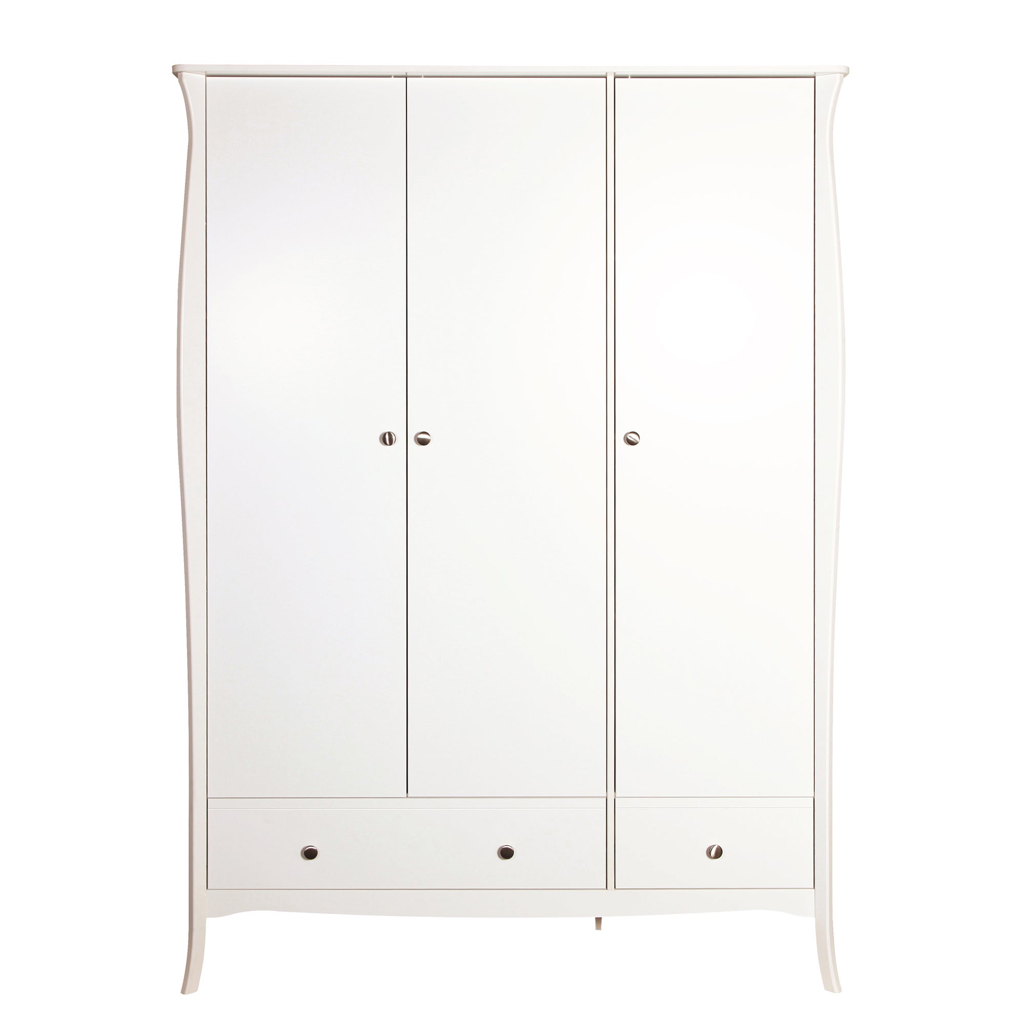 Baroque 3 Door Wardrobe White