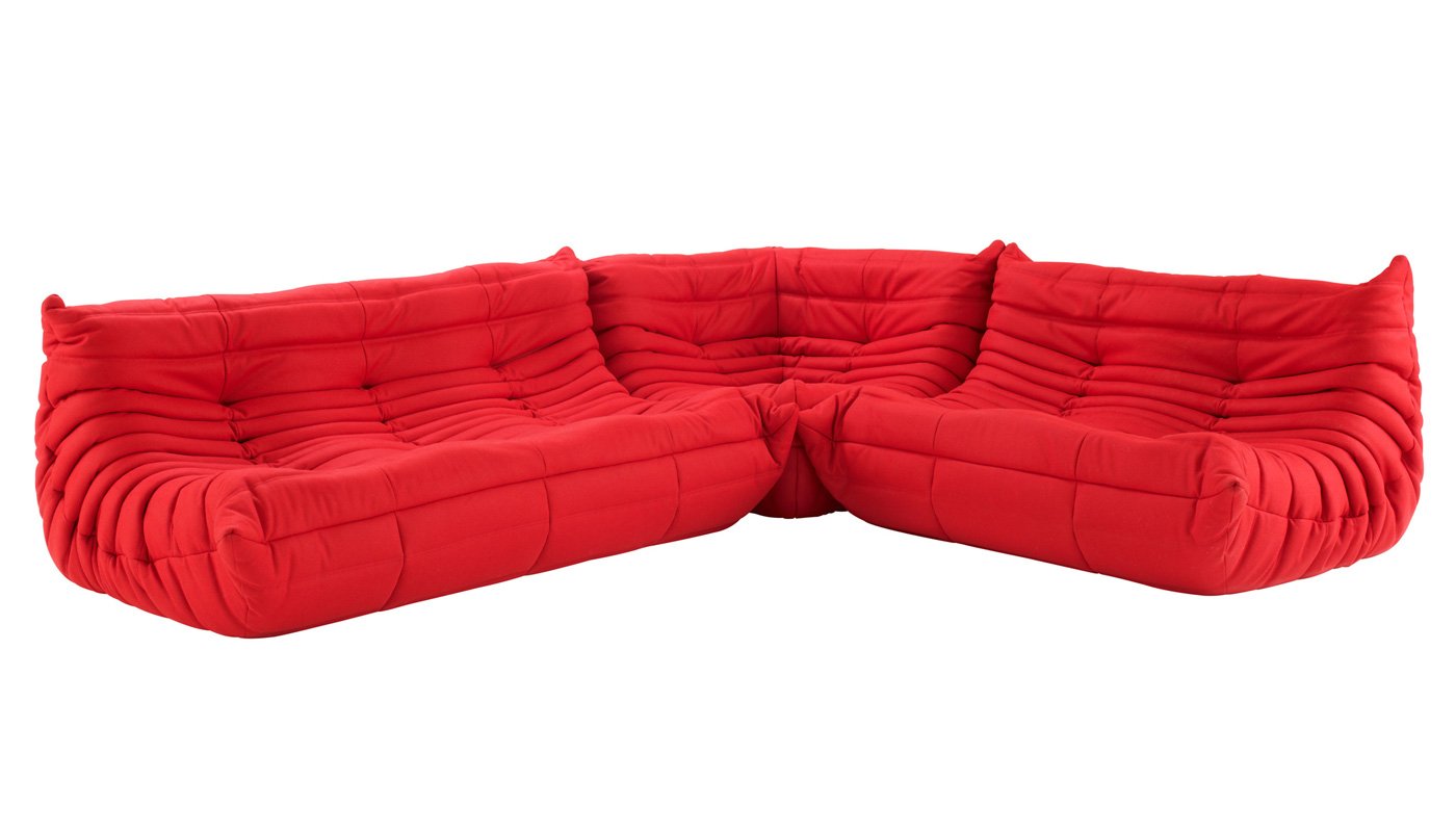 Ligne Roset Togo Modular Corner Alcantara Goya Red