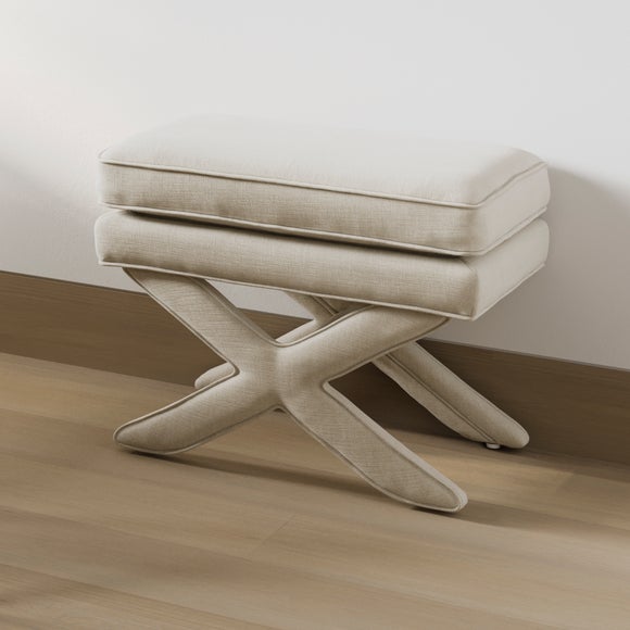 Return - Rhode Linen Blend Footstool, Stone