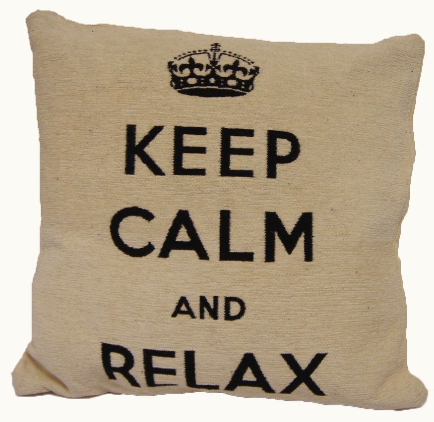 Rapport Home Keep Calm & Carry On Cushion Cover (45x45 cm) in Natural