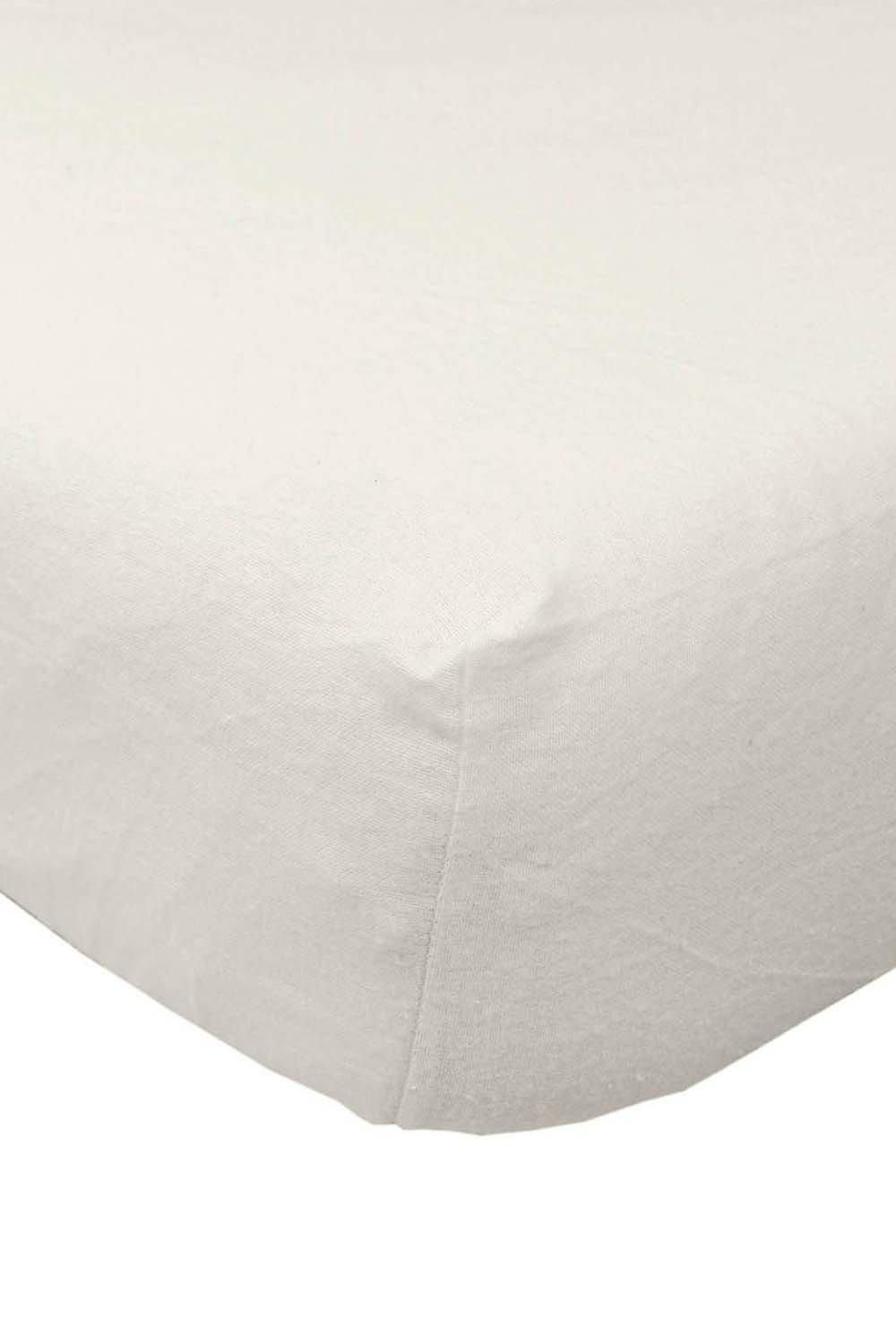 Homescapes Brushed Cotton Fitted Sheet 100% Cotton Luxury Flannelette in Cream