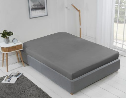 New Edge Blinds Brights Collection Non Iron Fitted Sheet in Grey