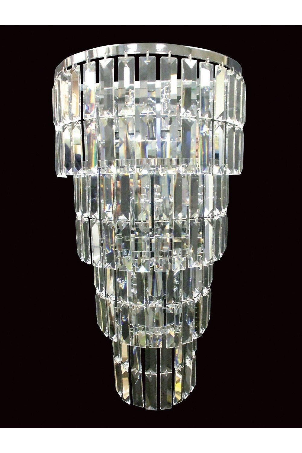 Netlighting Padua 5 Light Polished Chrome Lead Crystal Wall Light in Grey