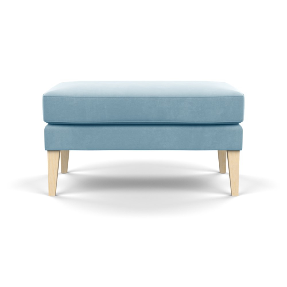 Heal's Richmond Ottoman Varese Velvet Sky Natural Feet