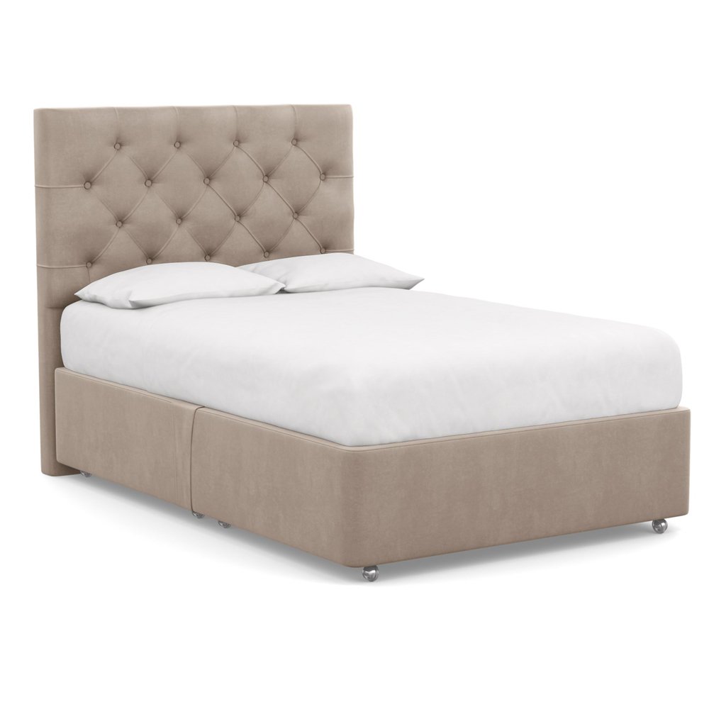 Heal's Heal's Deep Divan Double 2 Footend & 2 Continental Varese Velvet Dove