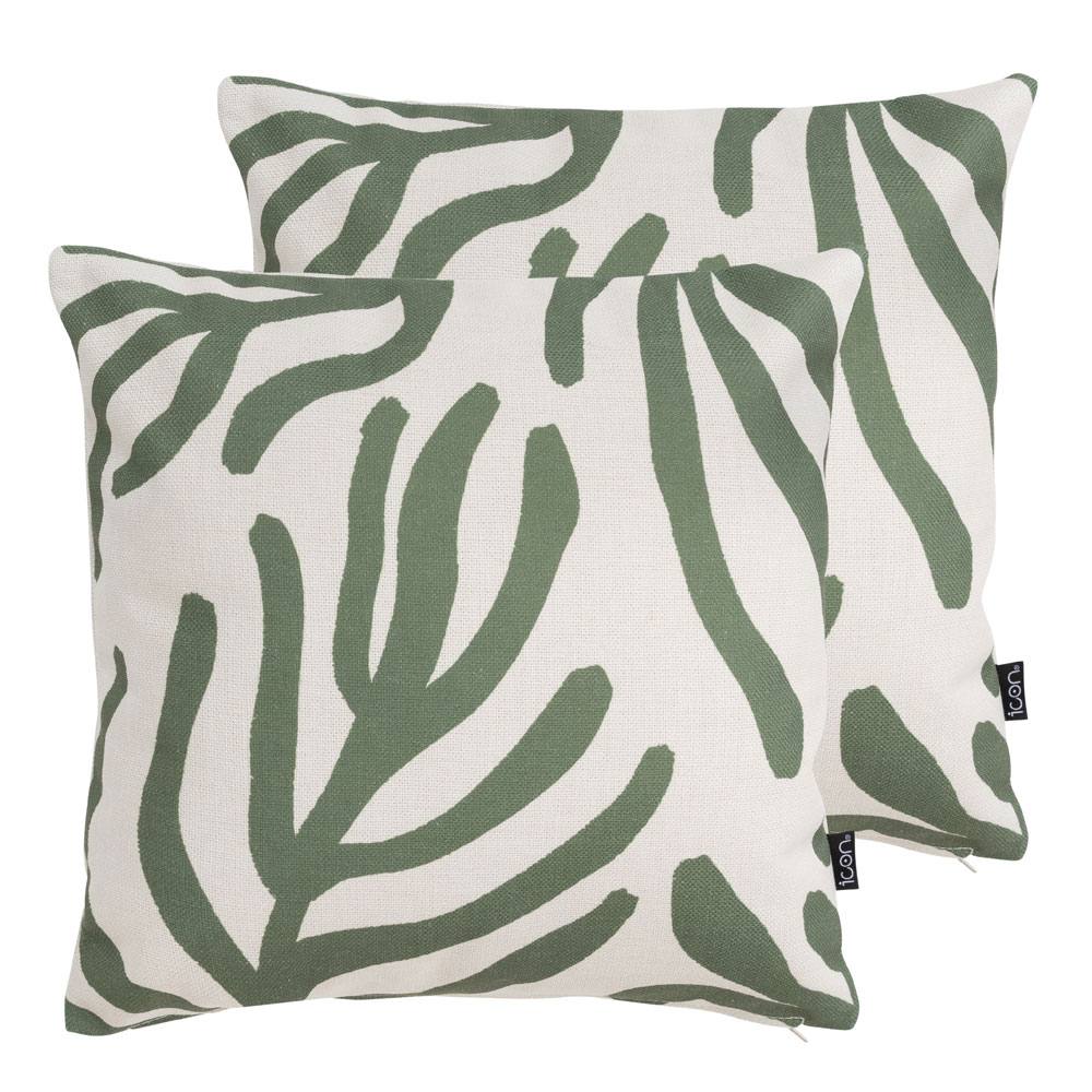icon Abstract Leaf Kyoto Set of 2 Outdoor Cushion in Beige