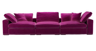 Long Island 3 Seat Sofa in Peony Cotton Matt Velvet - sofa.com