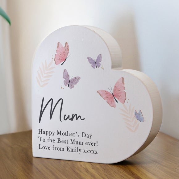 Personalised Grey Butterfly Heart Ornament