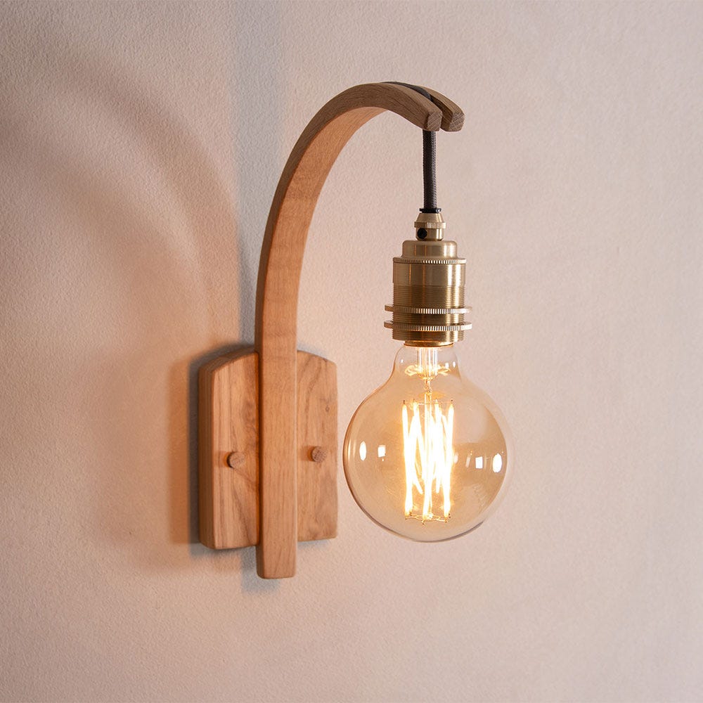 Tom Raffield Hanter Wall Light Oak (Plug and Switch) 4