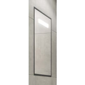 Melford Melford Anthracite Surround LED Recessed Mirror Cabinet with Integrated Shaver Socket - 700 x 500mm