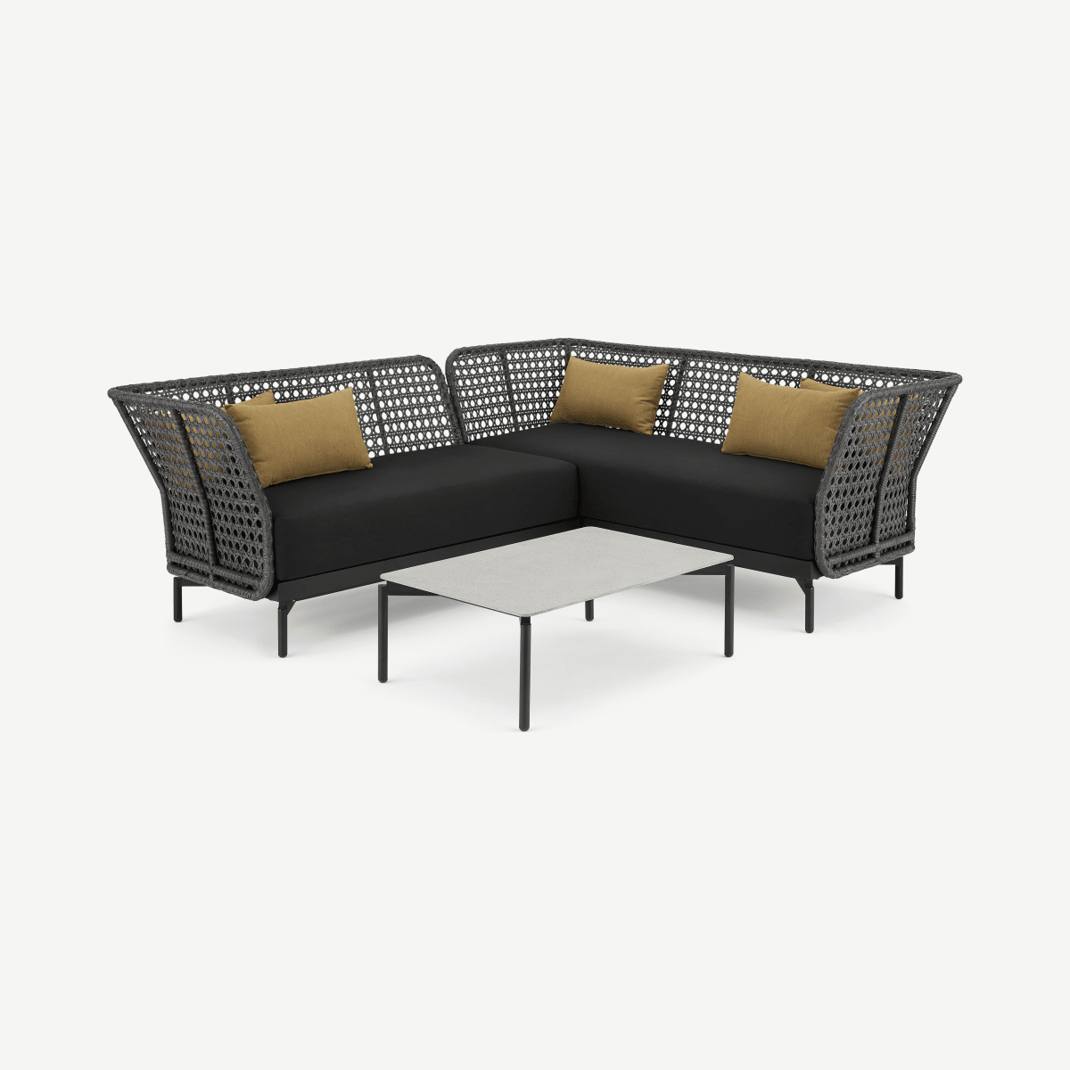 Balawa Garden Corner Sofa Set, Grey