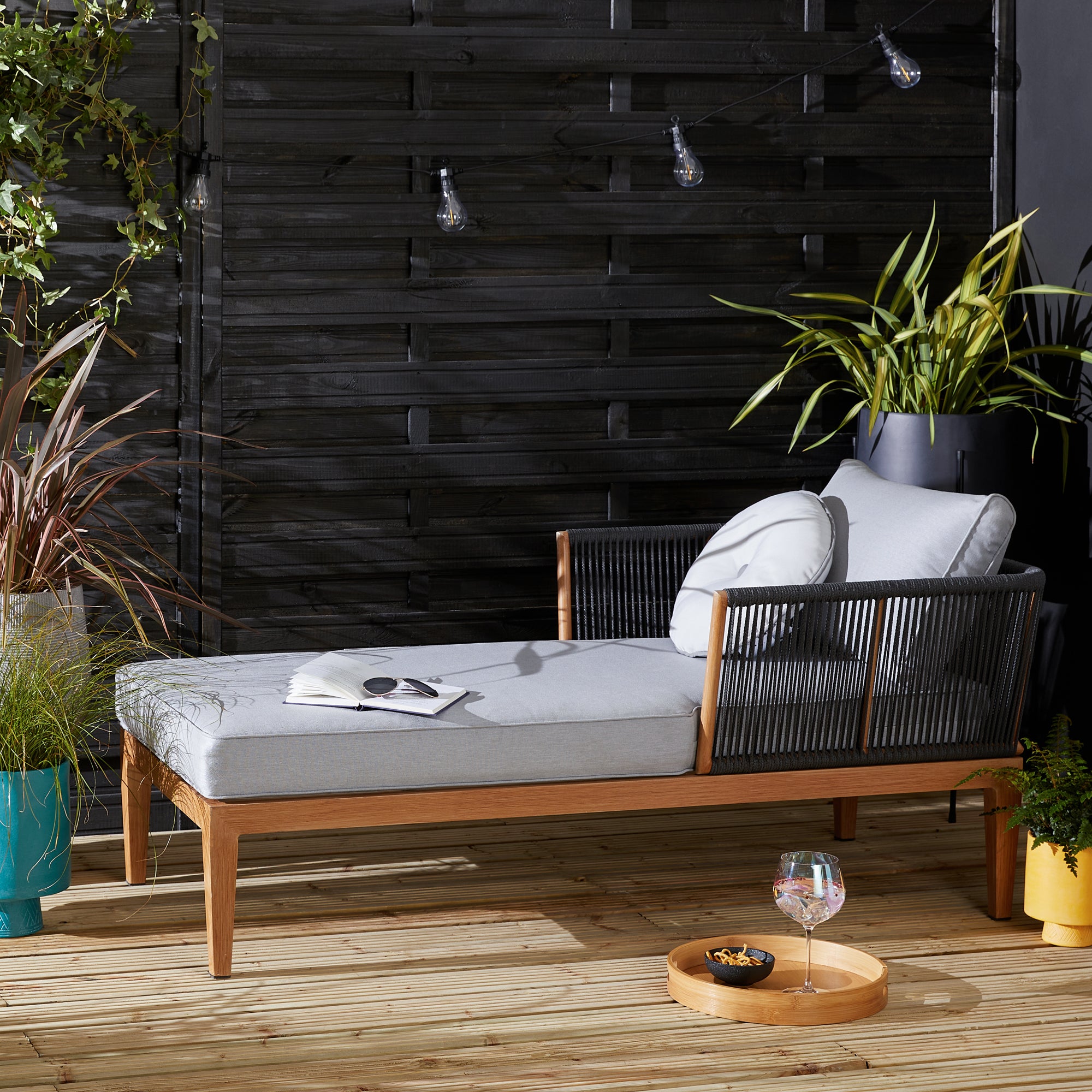 Elements Grey Rope Lounger Grey