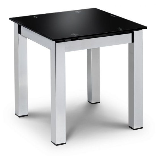 Tempo Glass Top Lamp Table In Black