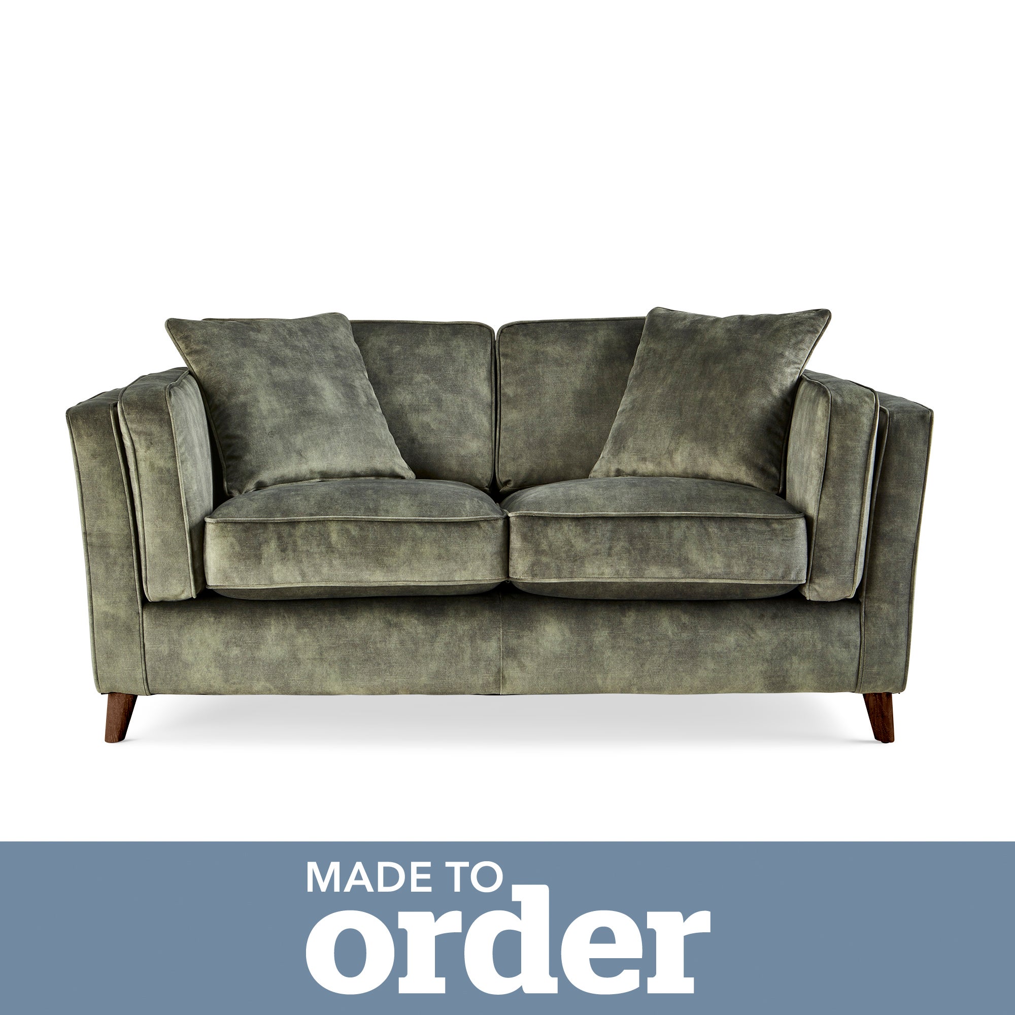 Arabella 2 Seater Sofa Slub Velvet Slub Velvet Forest Green