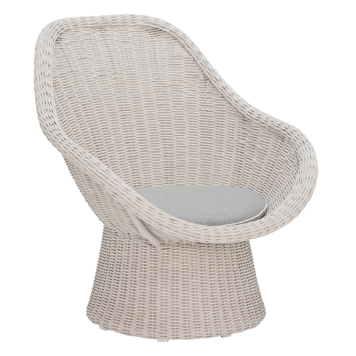 Santorini Garden Lounge Chair, Chalk and Grey Linen
